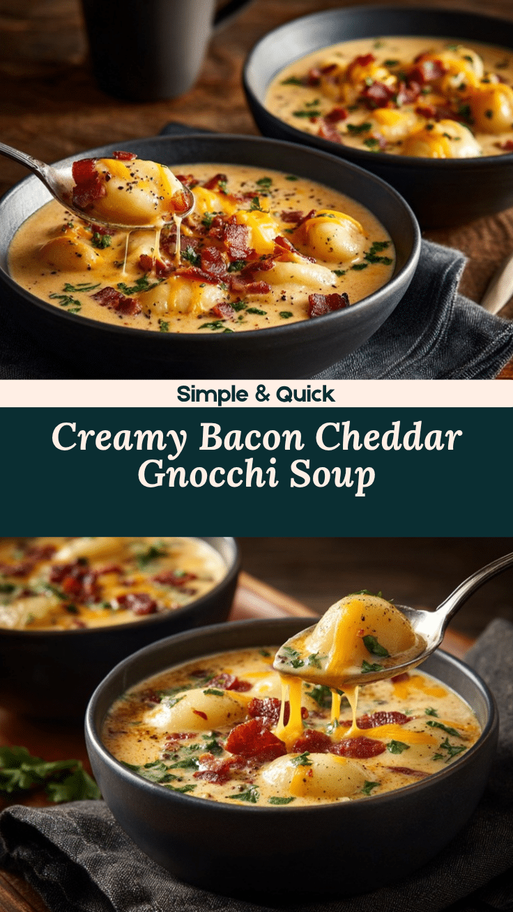 Bacon Cheddar Gnocchi Soup recipe
