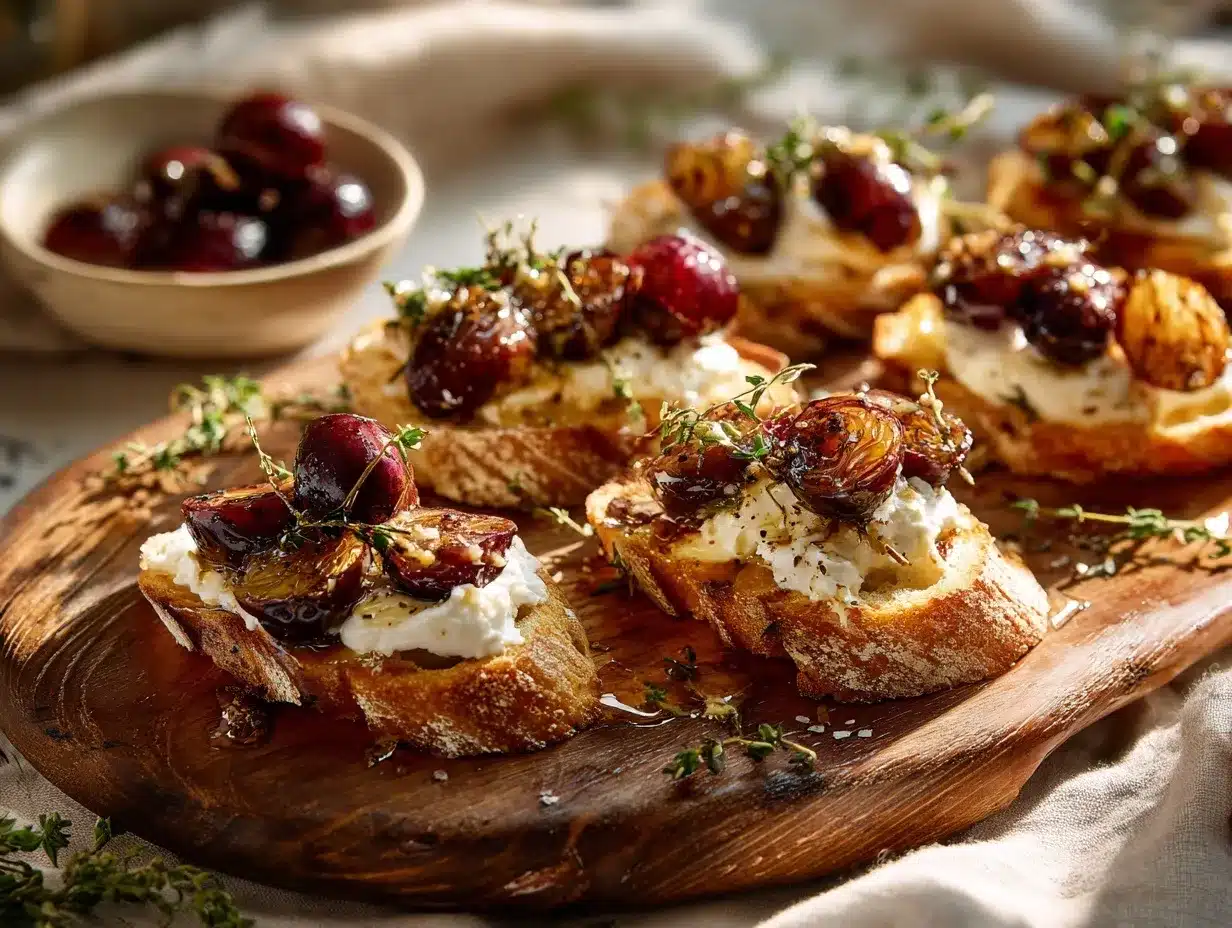blistered grape bruschetta preparation steps