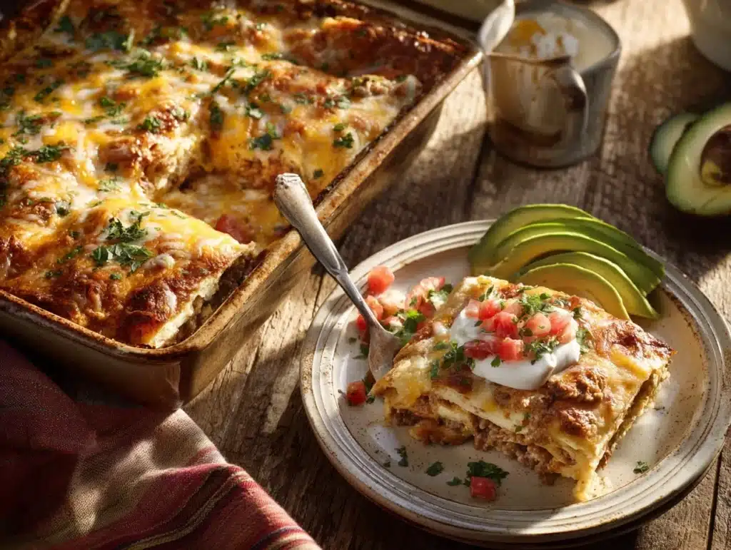breakfast burrito casserole - featured image