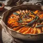 brown butter sage sweet potato casserole - featured image