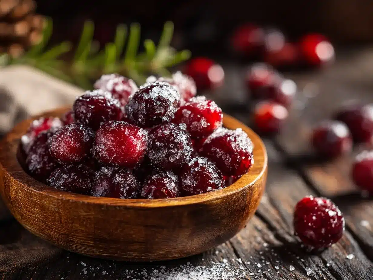 candied cranberries preparation steps