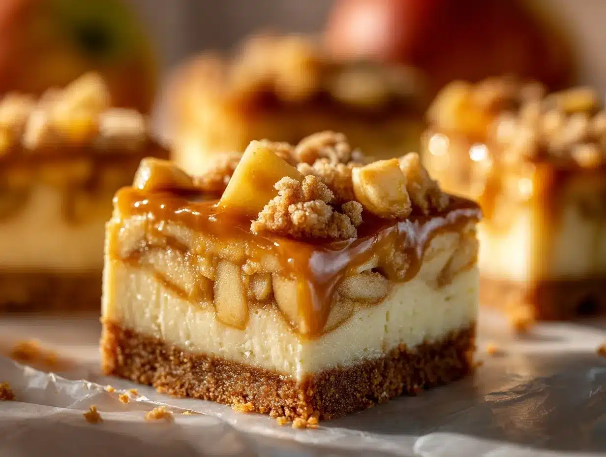 Caramel Apple Cheesecake Bars preparation steps