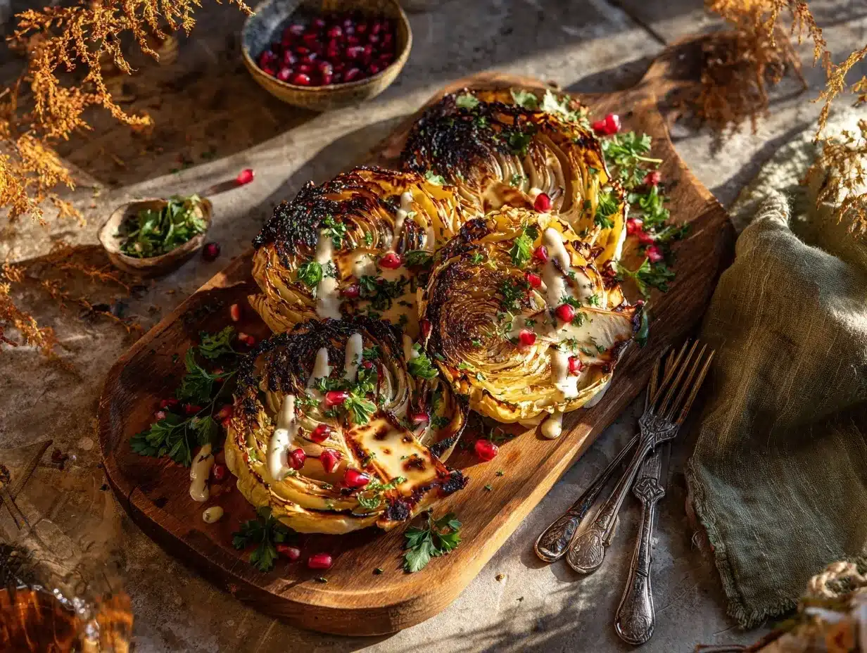 charred cabbage steaks preparation steps
