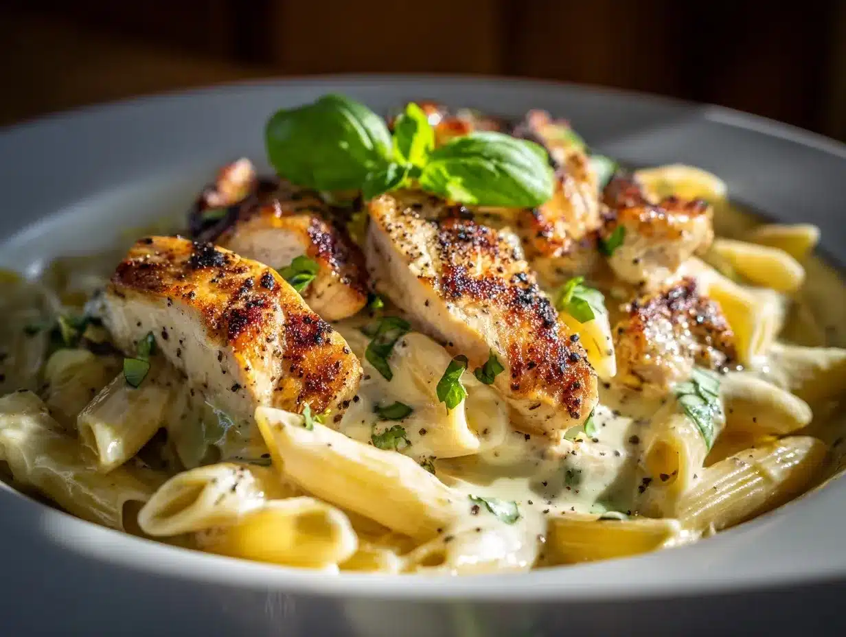 Chicken Mozzarella Pasta preparation steps