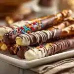 chocolate covered pretzel rods - featured image