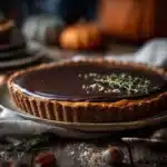 chocolate pumpkin tart - featured image