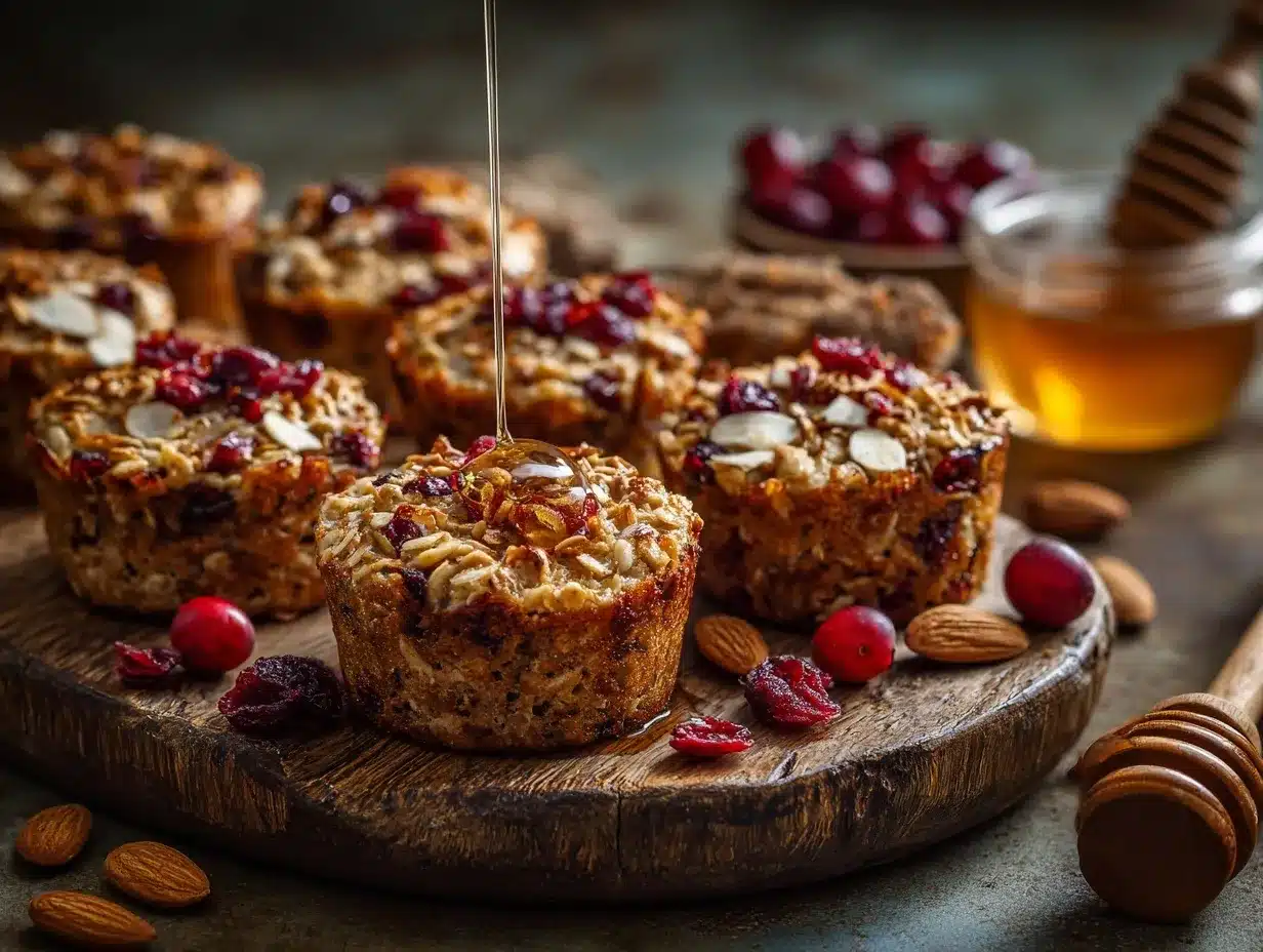 Cranberry Almond Baked Oatmeal Cups preparation steps