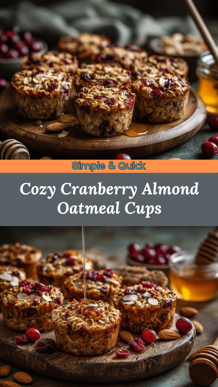Cranberry Almond Baked Oatmeal Cups recipe