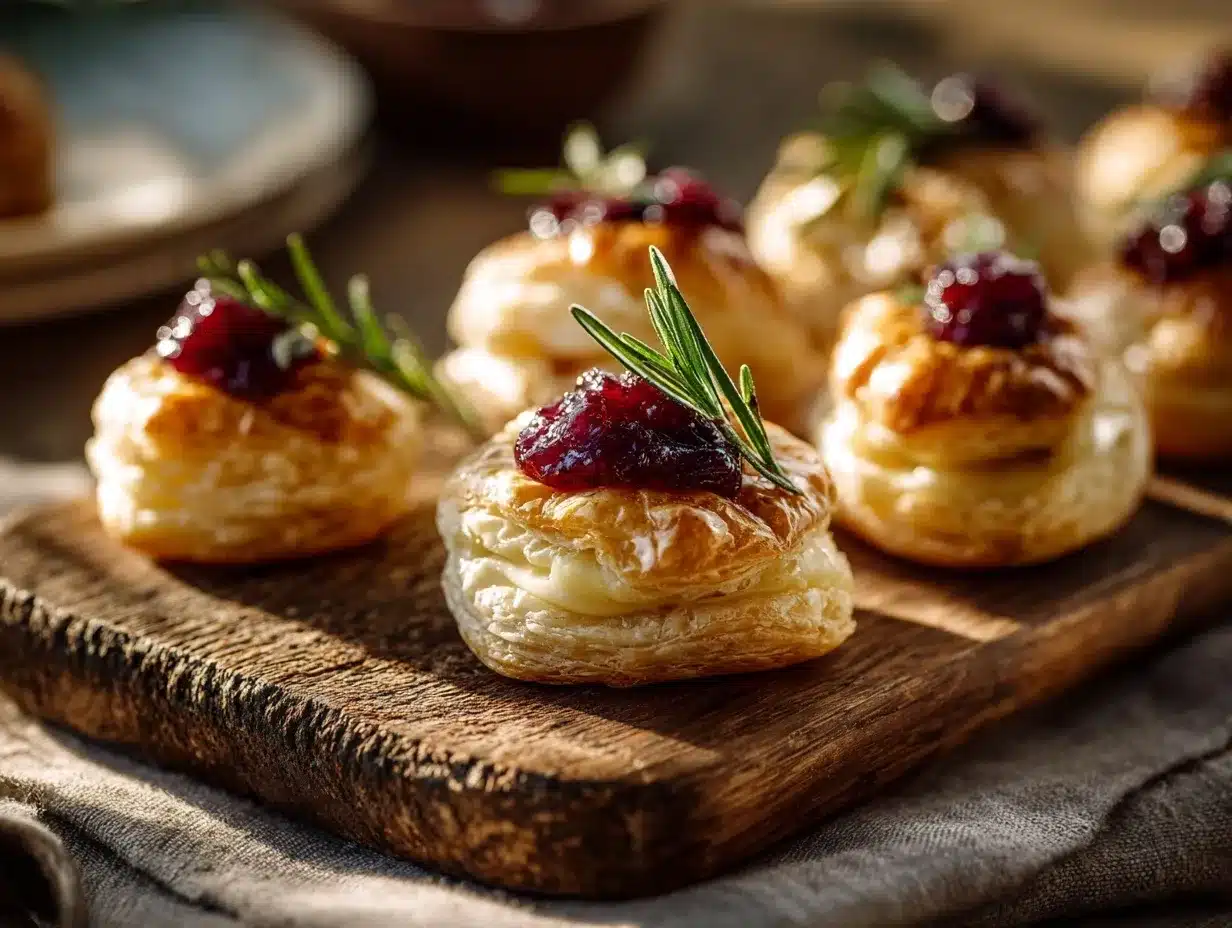 Cranberry Brie Puff Pastry Bites preparation steps