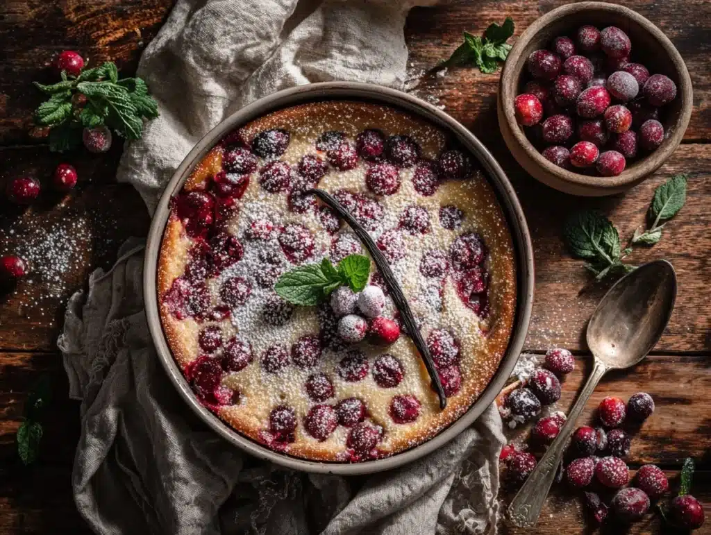 cranberry clafoutis - featured image