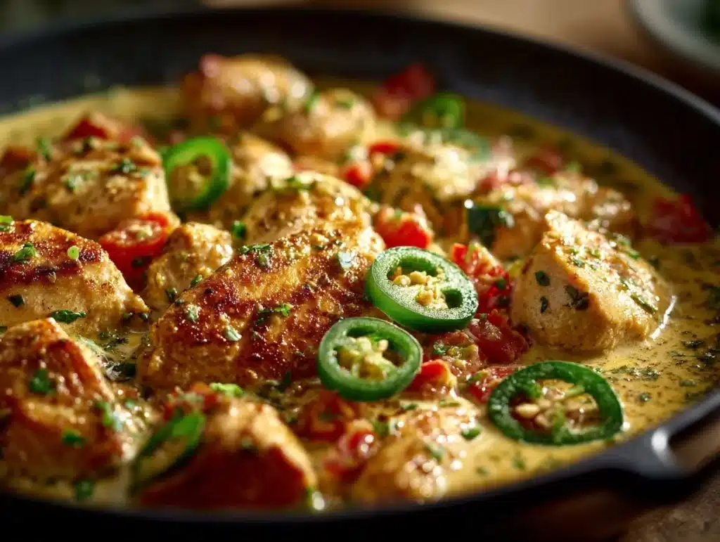 creamy jalapeño chicken skillet - featured image