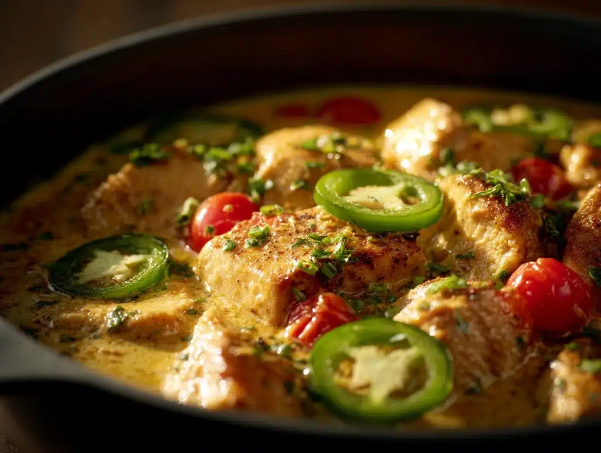 creamy jalapeño chicken skillet preparation steps