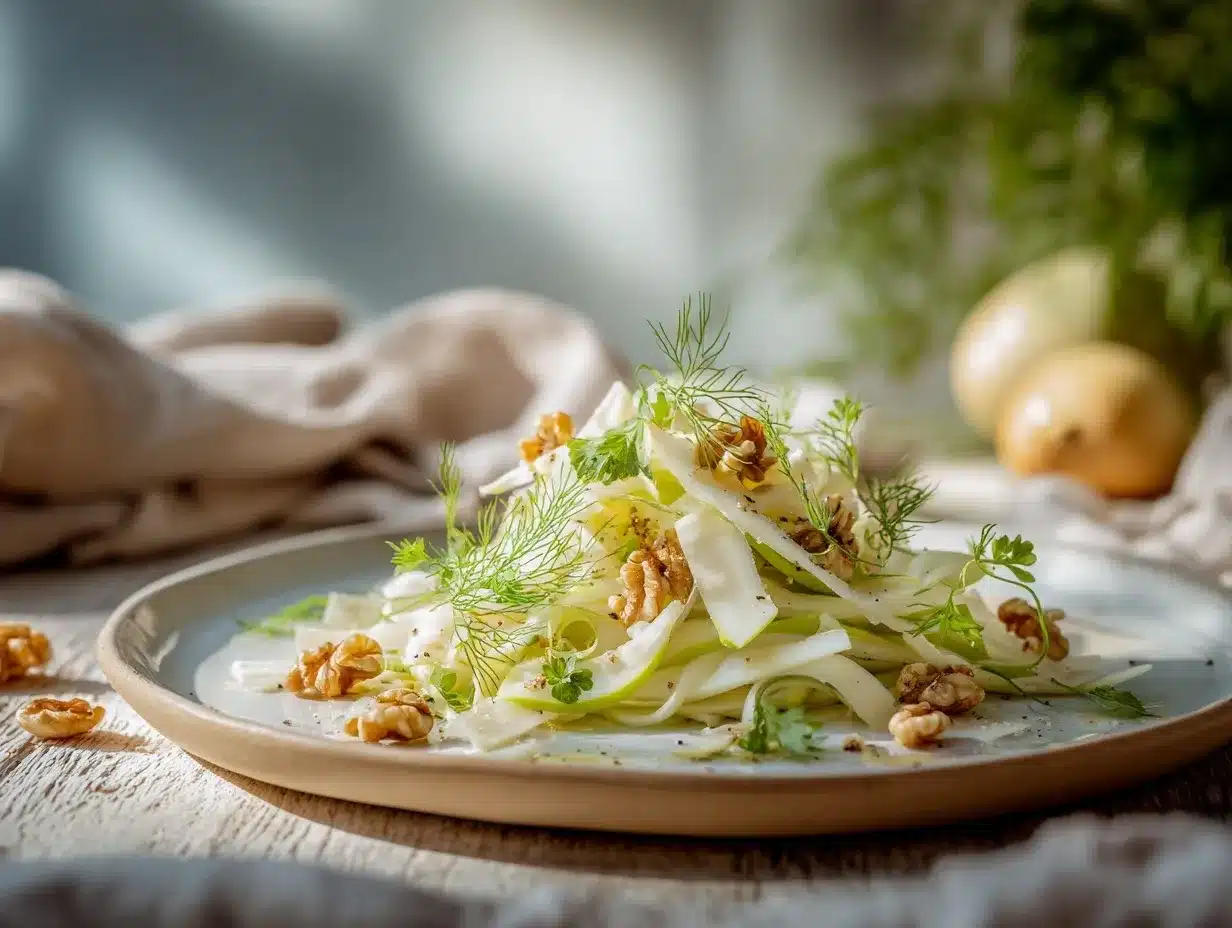 fennel and apple salad preparation steps