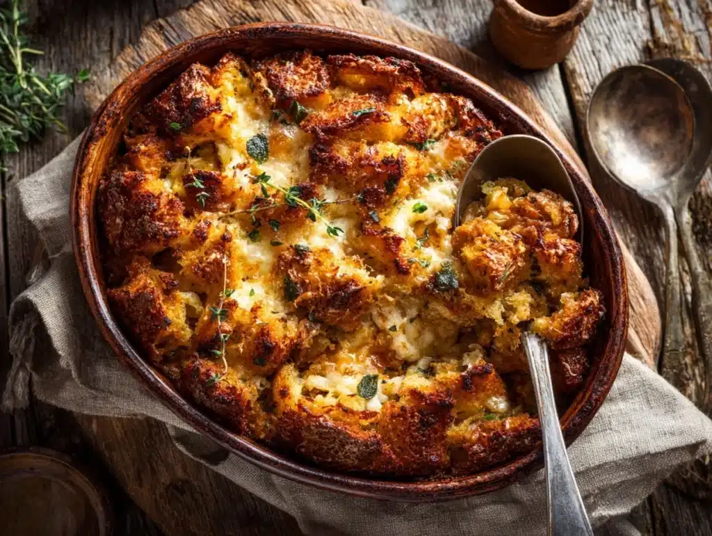 French Onion Soup Stuffing Casserole - featured image