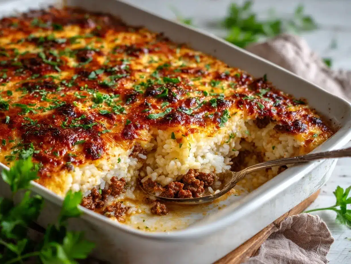 ground beef rice casserole preparation steps