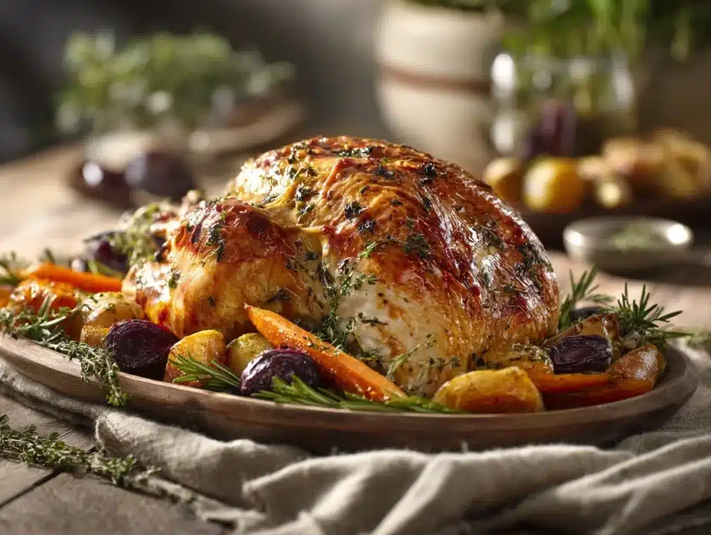 herb butter roasted turkey - featured image