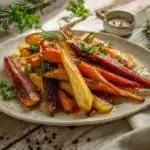 honey roasted root vegetables - featured image