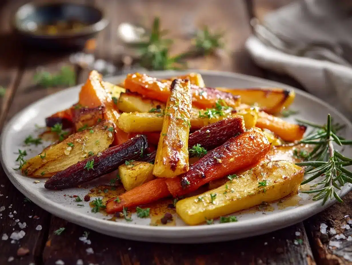 honey roasted root vegetables preparation steps