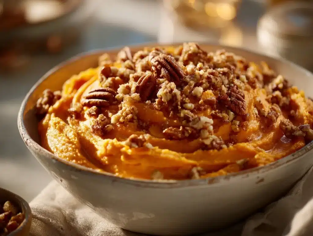 maple bourbon sweet potatoes - featured image