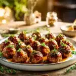 maple glazed cocktail meatballs - featured image