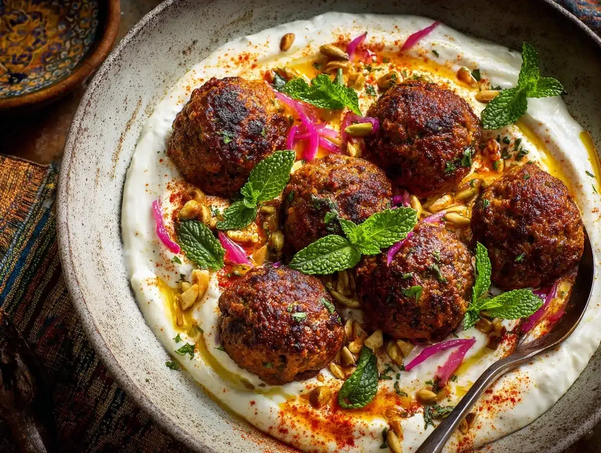 Moroccan spiced lamb meatballs preparation steps