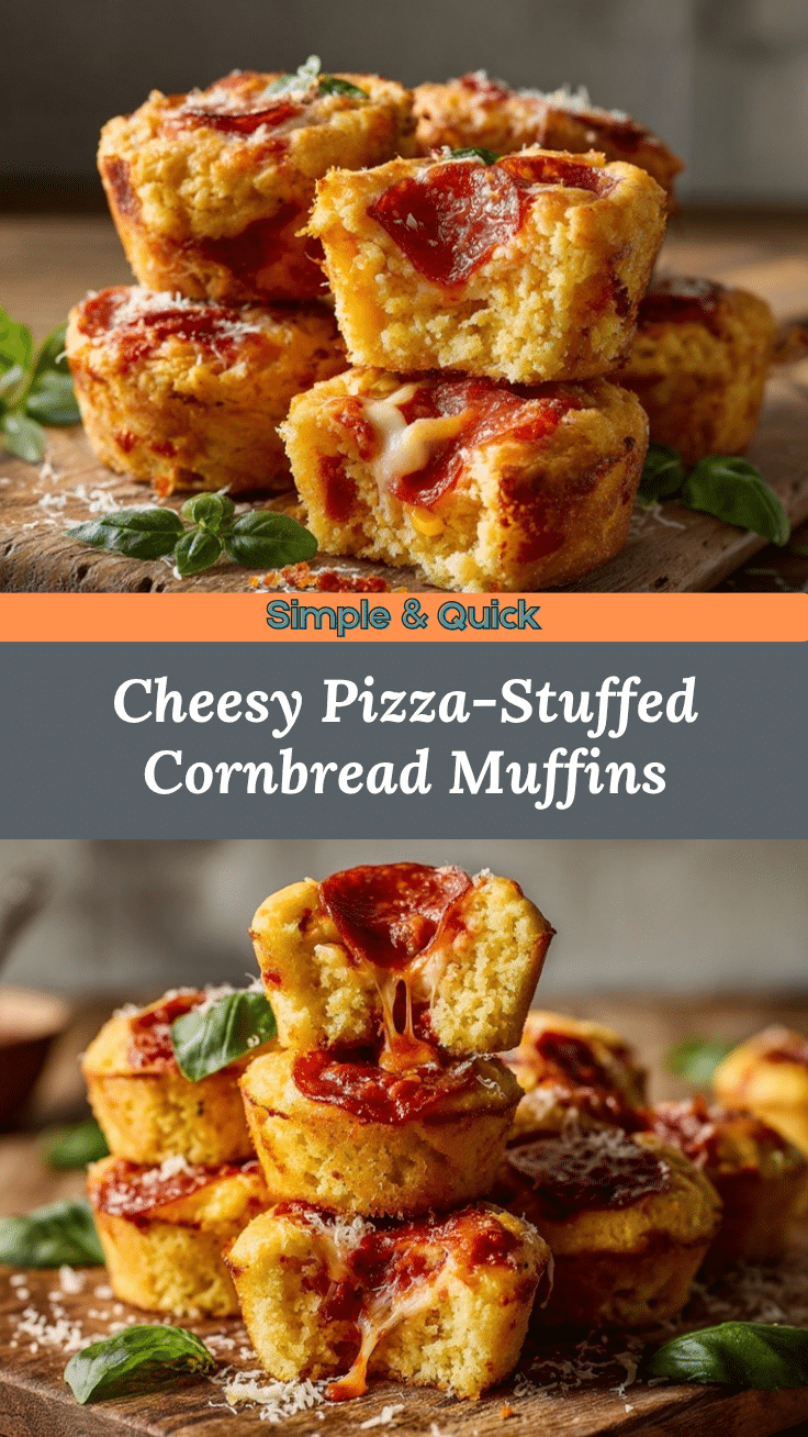 pizza-stuffed cornbread muffins recipe