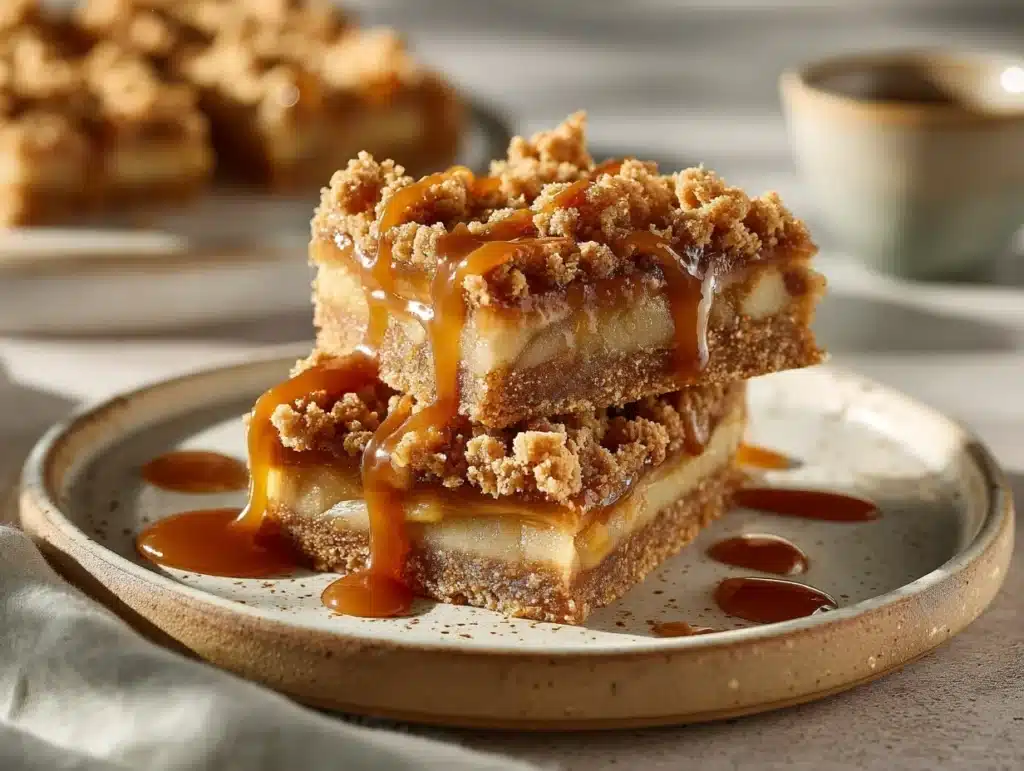 salted caramel apple bars - featured image