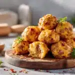 spicy sausage cheese balls - featured image