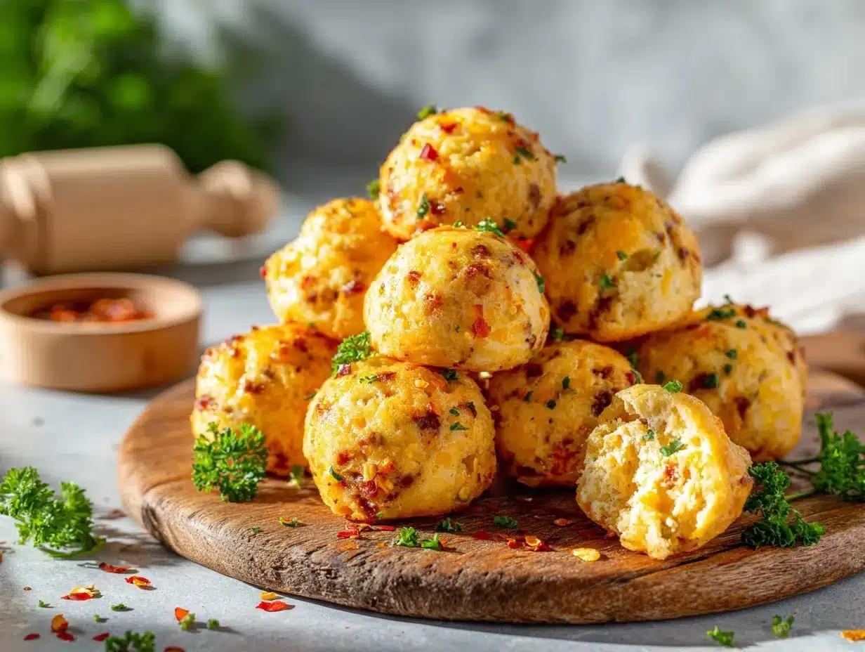spicy sausage cheese balls preparation steps