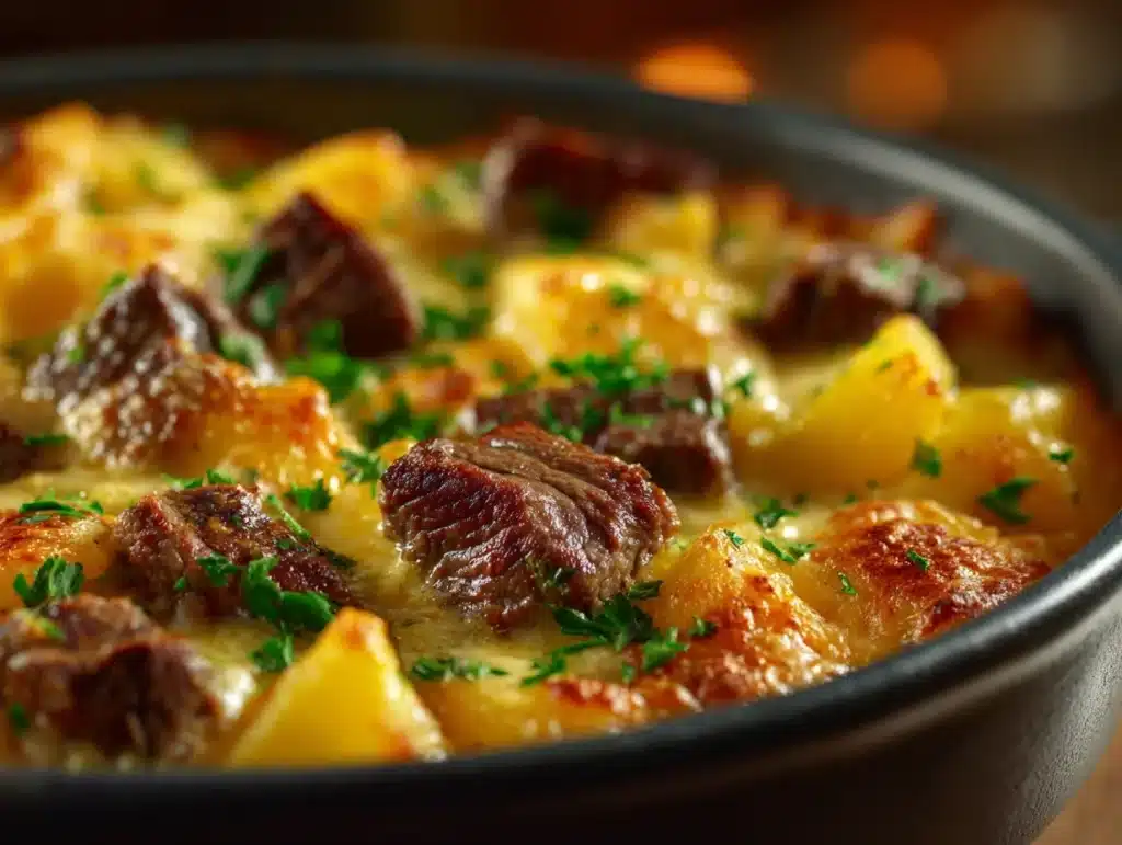 Steak and Cheddar Potato Casserole - featured image