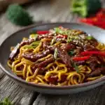 Sticky Beef Noodles - featured image