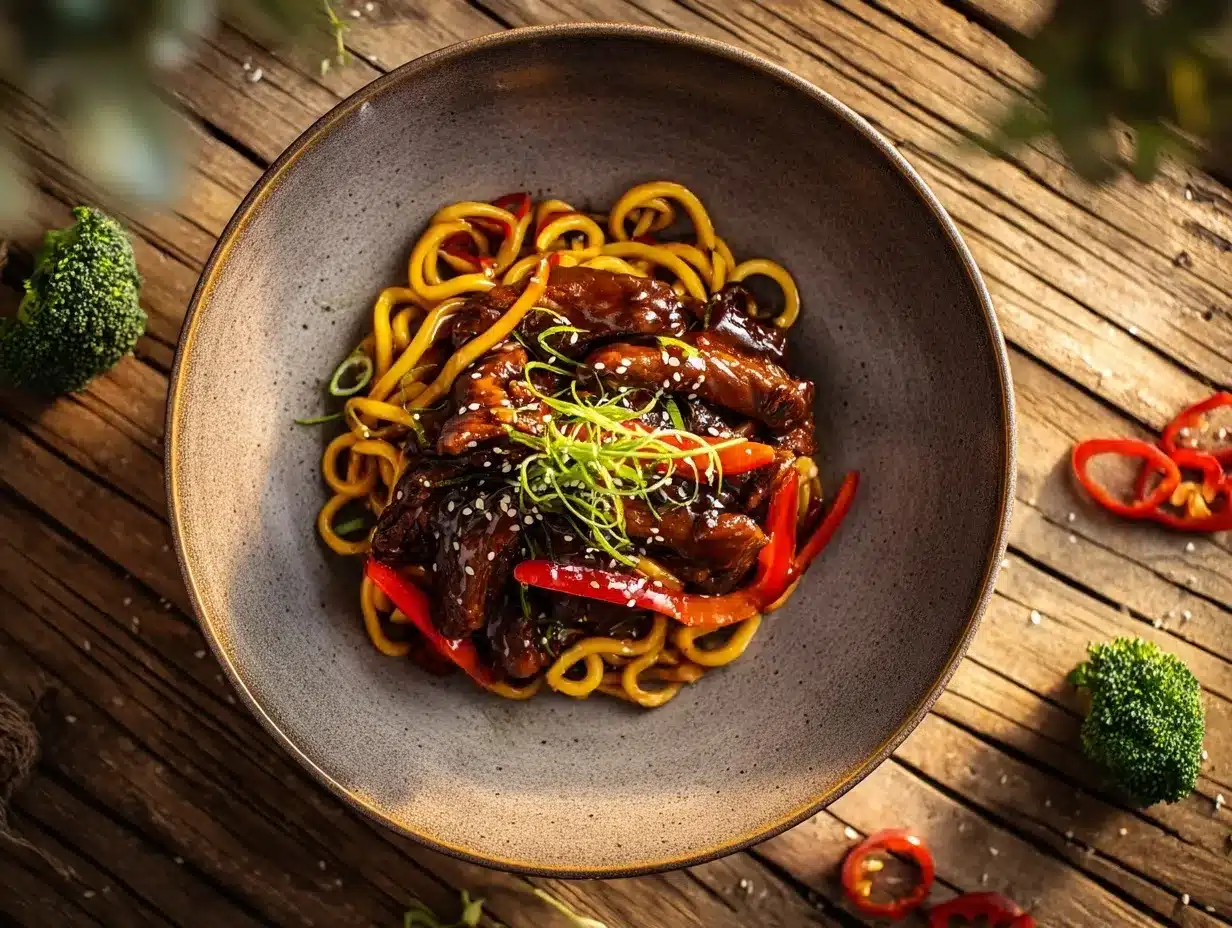 Sticky Beef Noodles preparation steps
