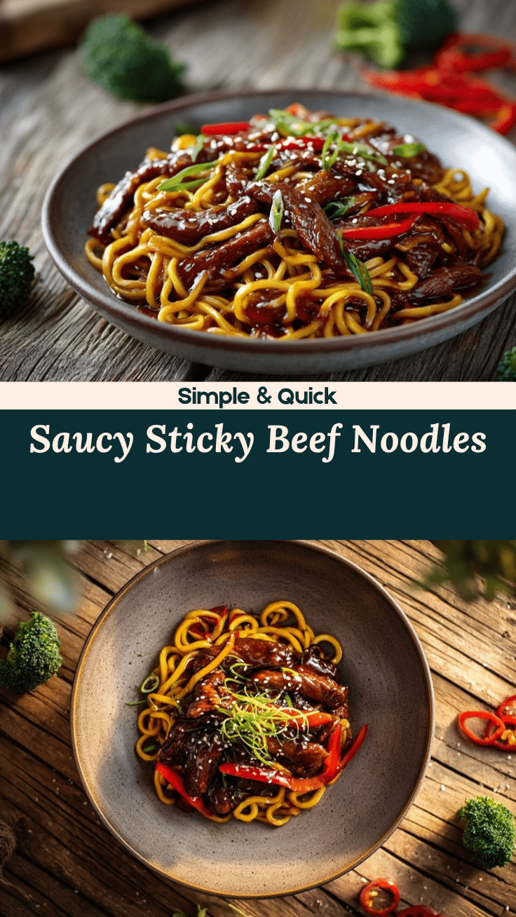 Sticky Beef Noodles recipe