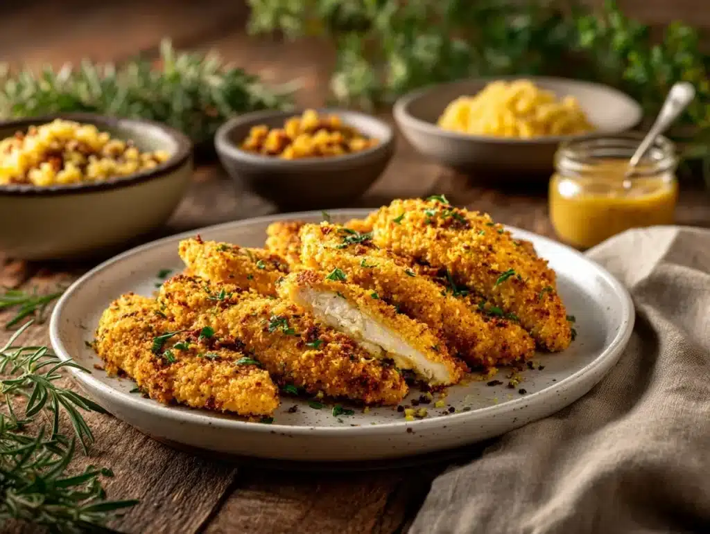 stuffing-crusted chicken tenders - featured image