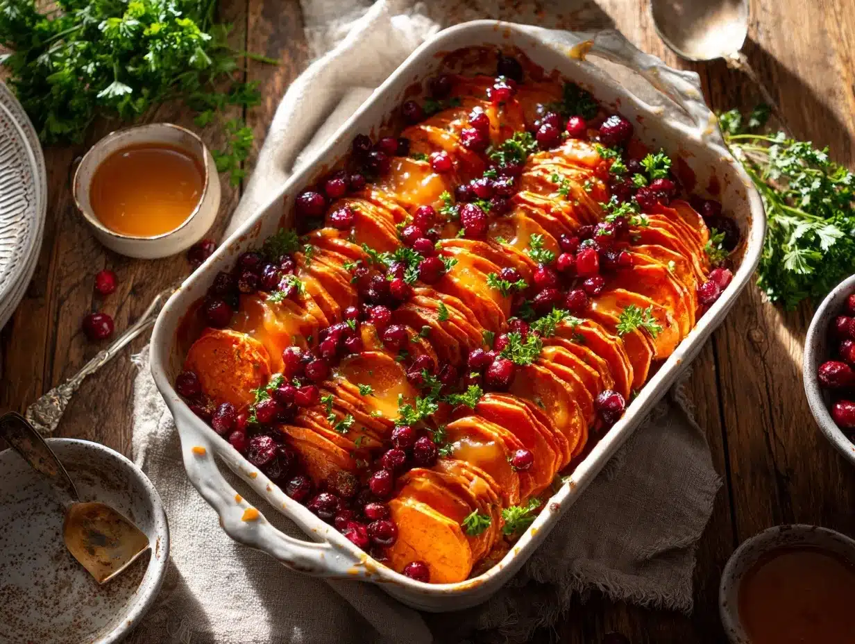 sweet potato cranberry bake preparation steps