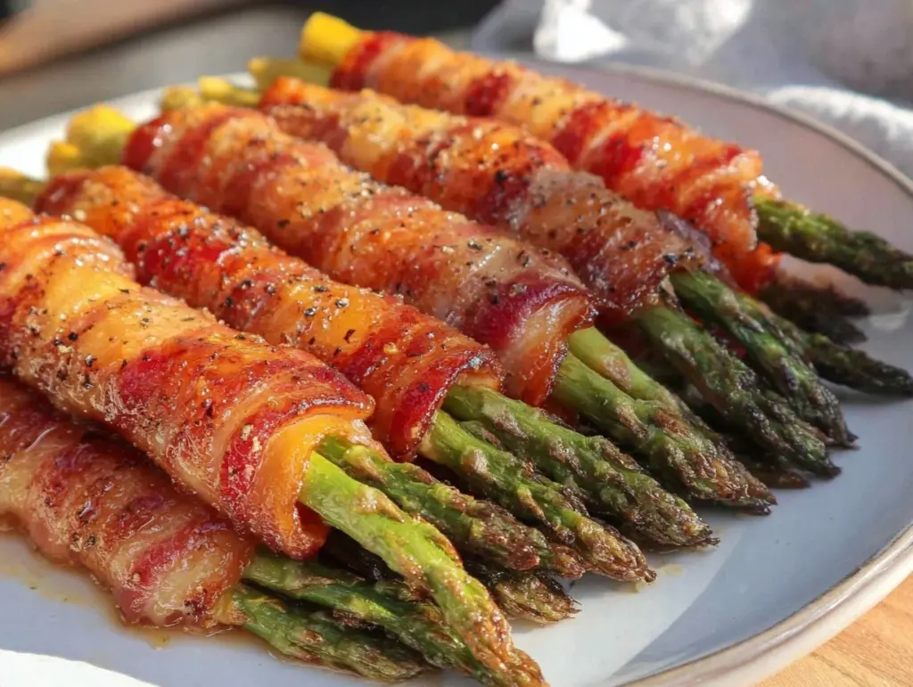 bacon wrapped asparagus bundles - featured image