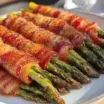 bacon wrapped asparagus bundles - featured image