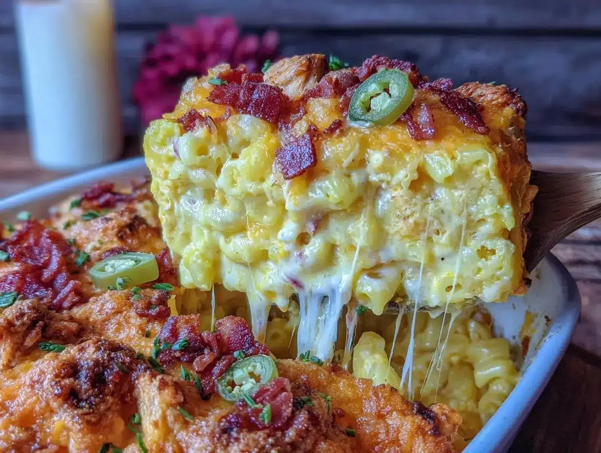 Buffalo Chicken Jalapeno Popper Mac and Cheese preparation steps