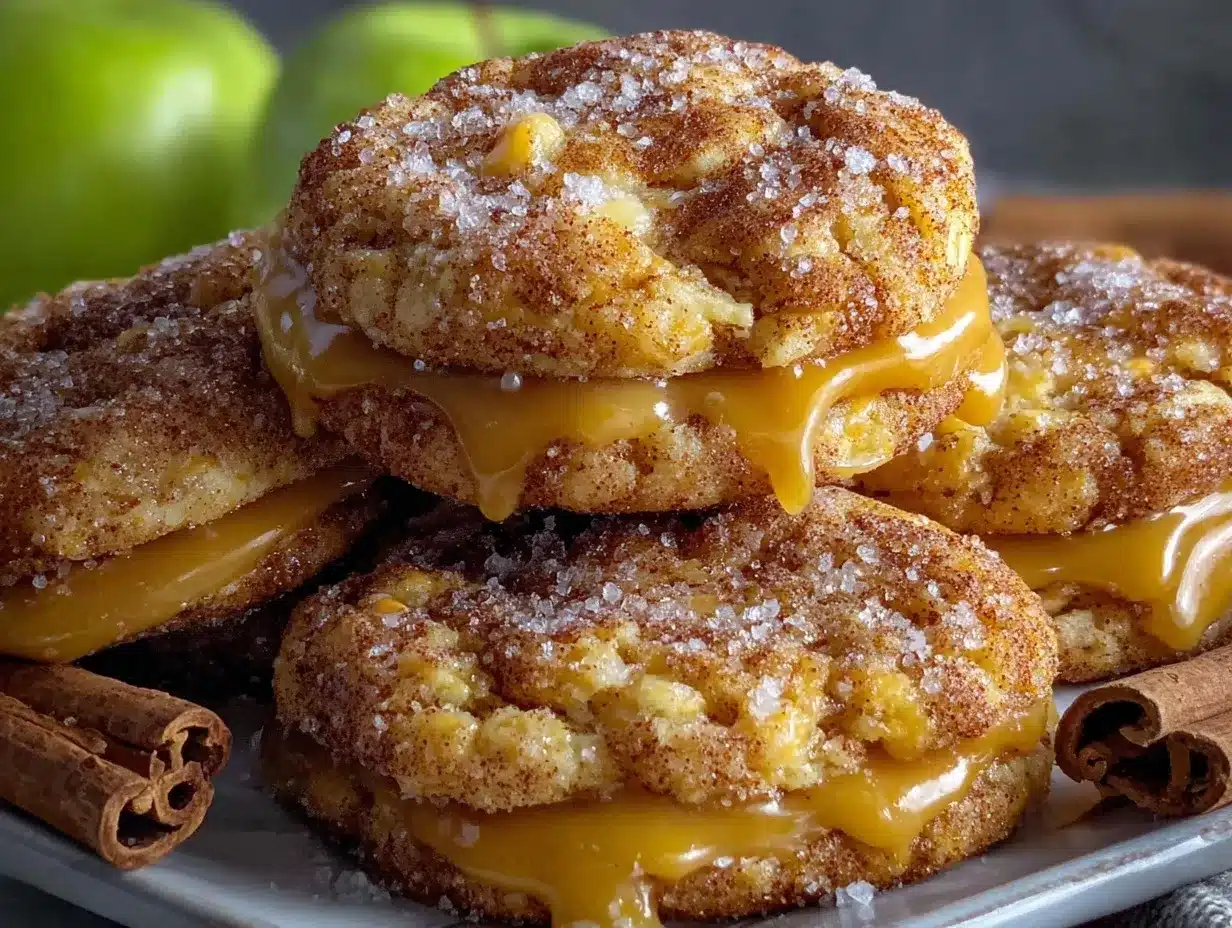 Caramel Apple Pie Snickerdoodle Cookies preparation steps