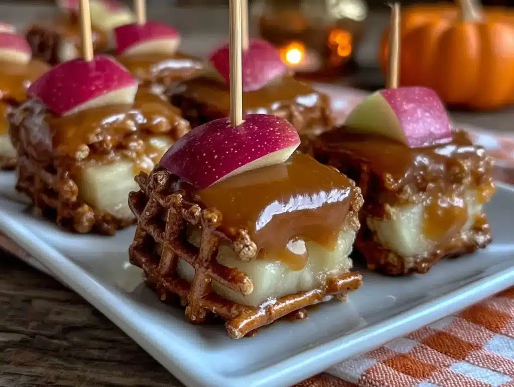 caramel apple pretzel bites - featured image