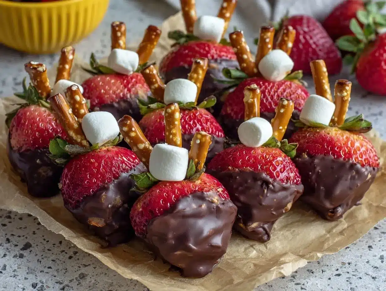 chocolate-covered strawberry turkey pretzel bites preparation steps