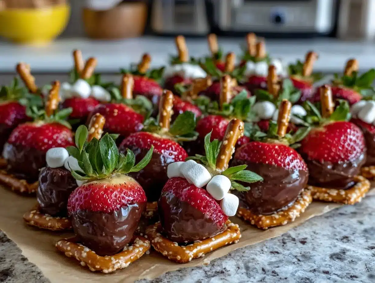 chocolate-covered strawberry turkey pretzel bites - featured image