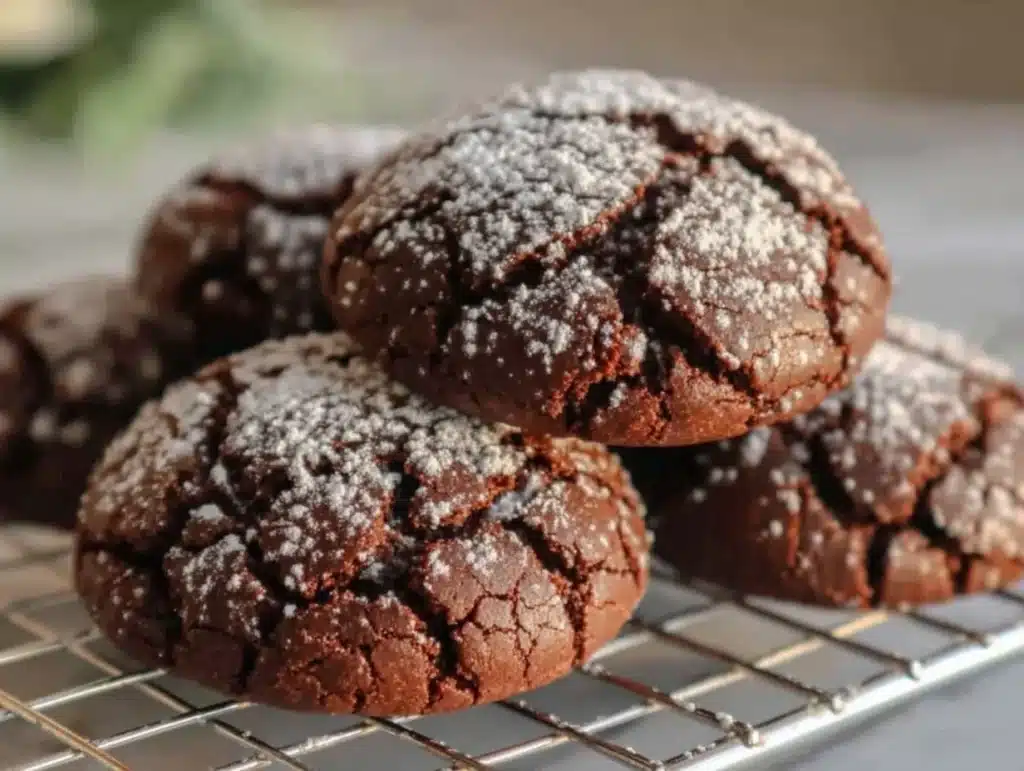 chocolate crinkle cookies - featured image