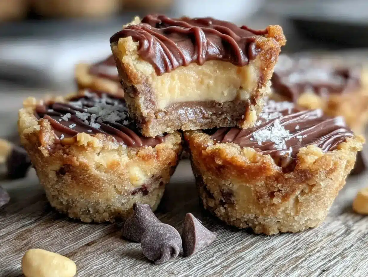 chocolate peanut butter cup cheesecake bites preparation steps