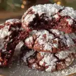 chocolate peppermint crinkle cookies - featured image