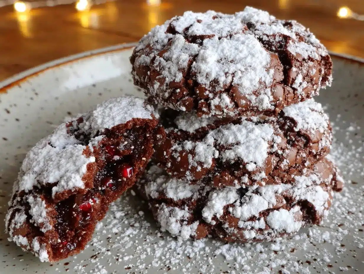 chocolate peppermint crinkle cookies preparation steps