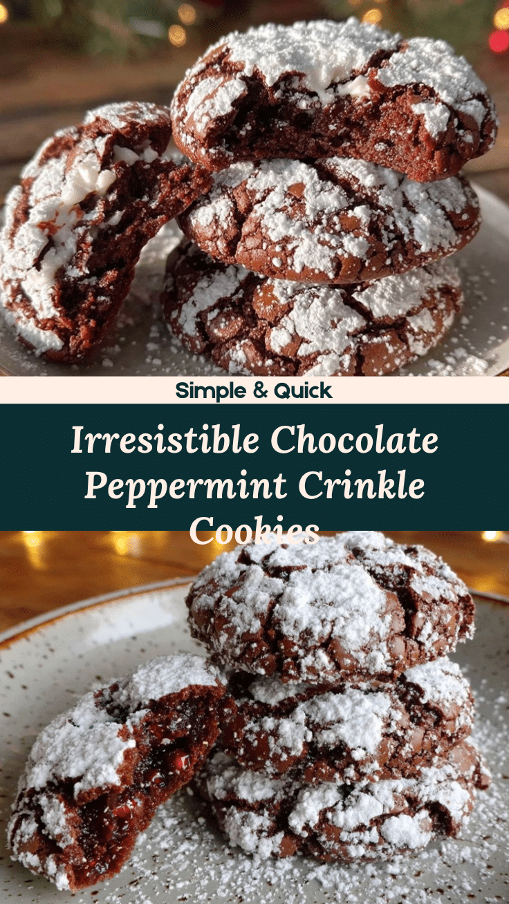 chocolate peppermint crinkle cookies recipe