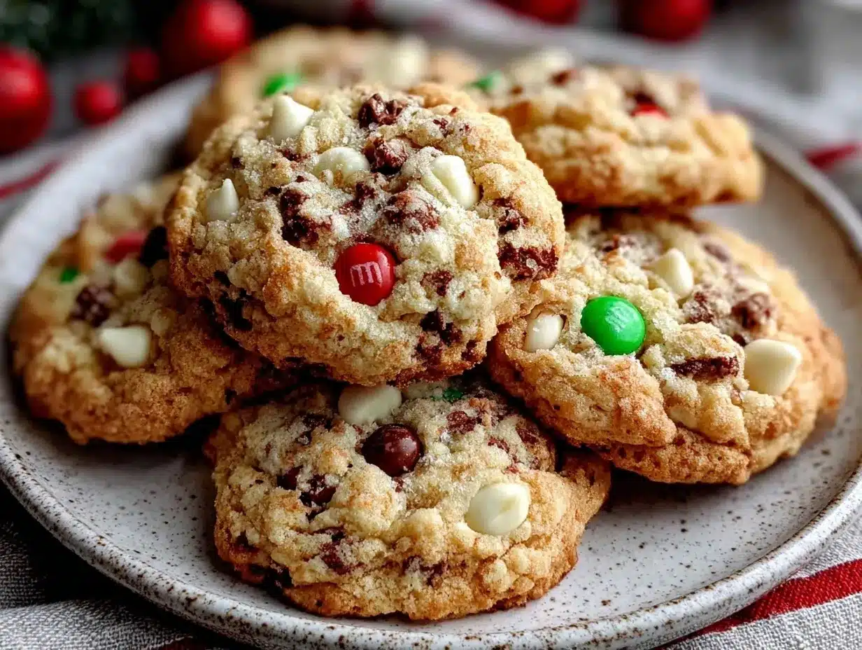 Christmas M&M Cookies preparation steps