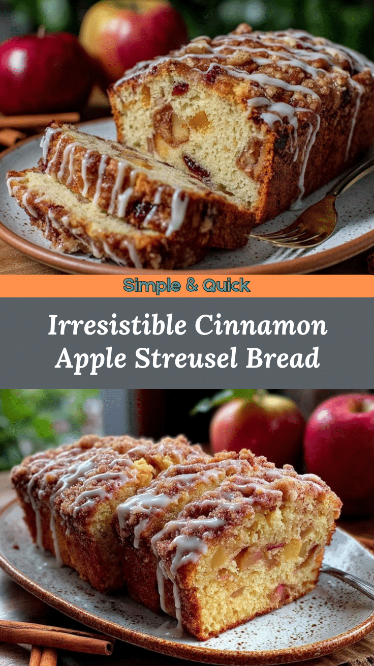 Cinnamon Apple Streusel Bread recipe