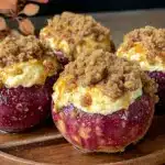 cinnamon roll cheesecake stuffed baked apples - featured image